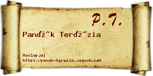 Panák Terézia névjegykártya