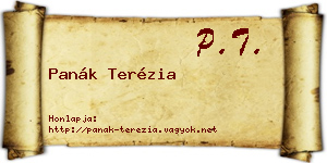 Panák Terézia névjegykártya